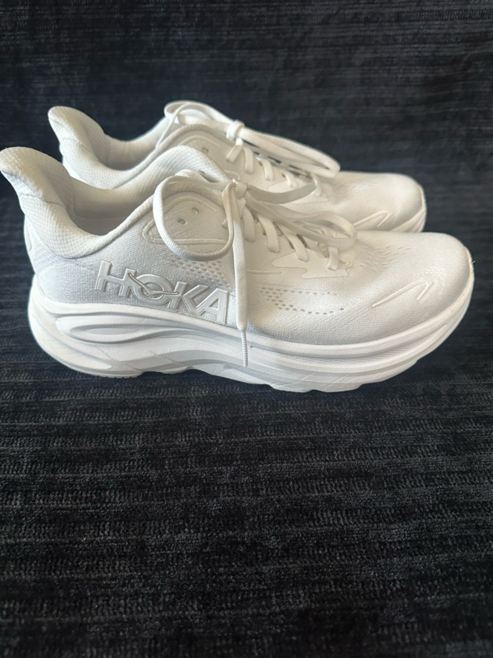 HOKA Clifton 10 White Running Shoes Wide W 9.5B EU 41.5 Womens Sneakers - Picture 2 of 11
